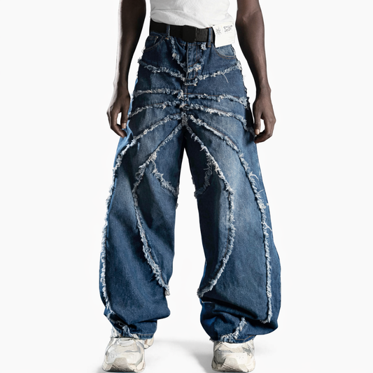 SPIDER DENIM PANTS - BLUE